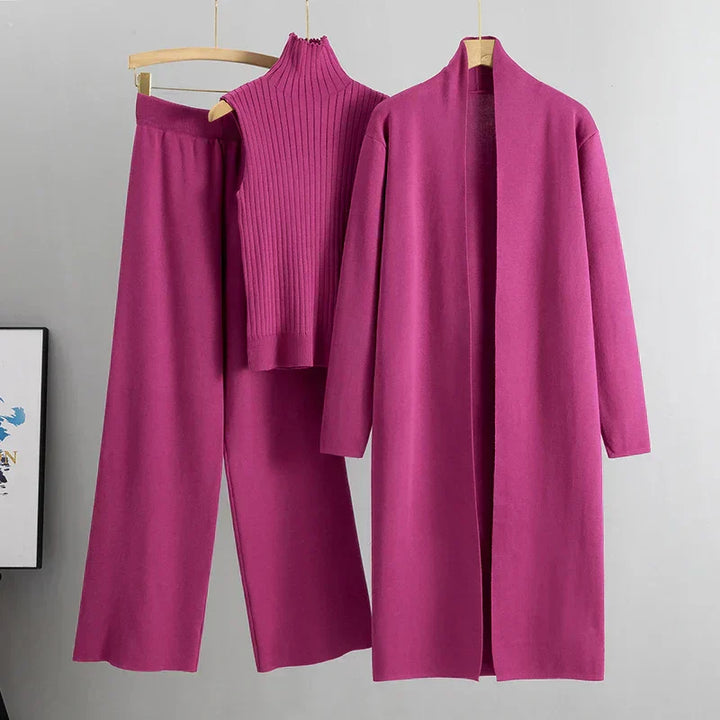 Women’s Three-Piece Cardigan And Pants Set