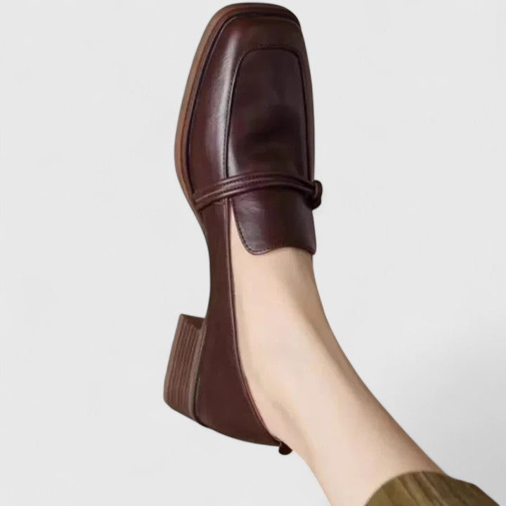 Retro Elegance Square Toe Loafers