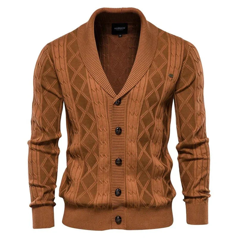 Cárdigan de hombre con tapeta de botones