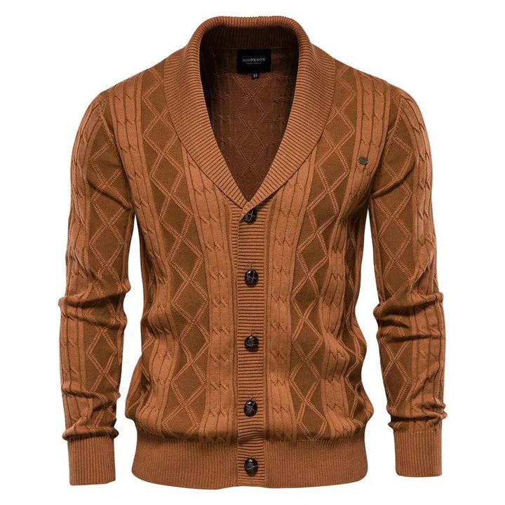 Cárdigan de hombre con tapeta de botones