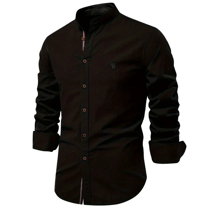 Camisa de manga larga con cuello mandarín