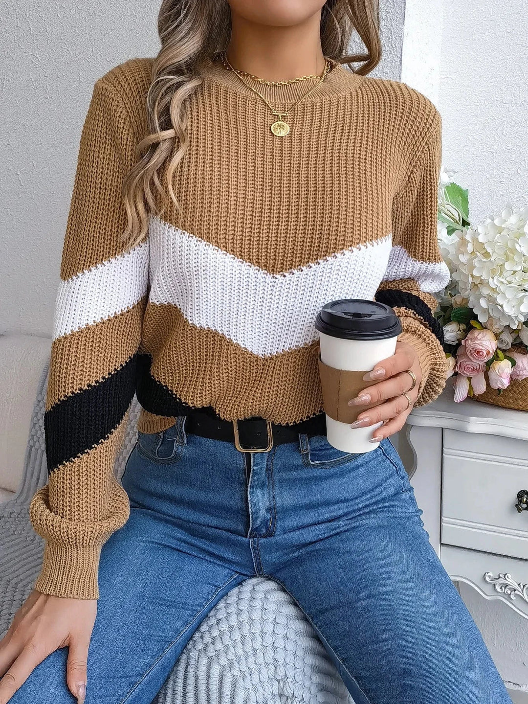 Relaxed Fit Winter Stripe Sweater