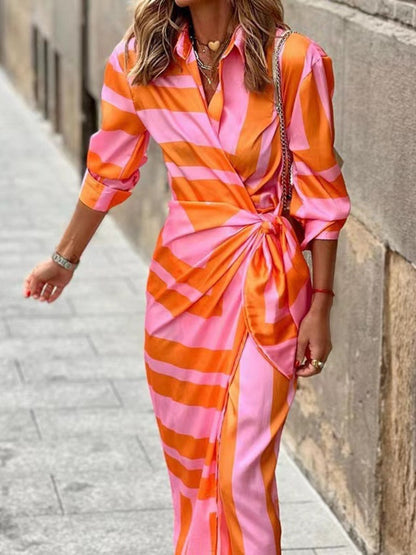 Amelia™ | Vestido cruzado estampado