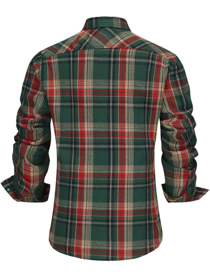 Men's Winter Plaid Button-Up Shirt