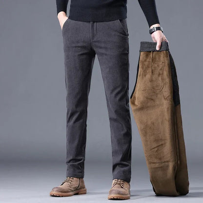 Pantalones cálidos de hombre con forro polar para invierno