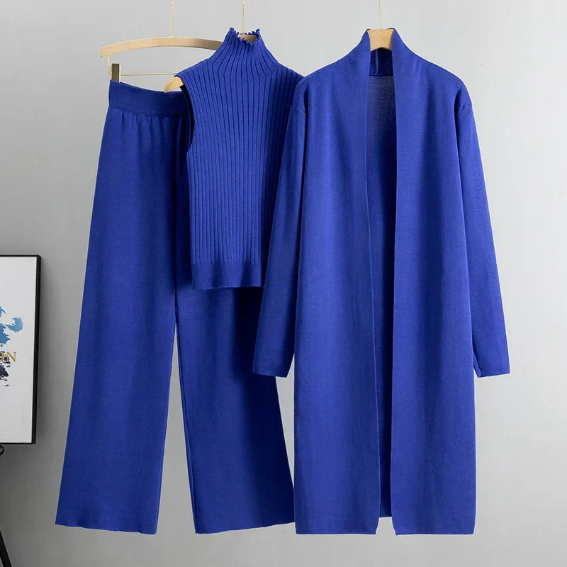 Women’s Three-Piece Cardigan And Pants Set