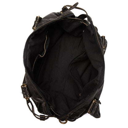 Chic Vintage Black Leather Handbag