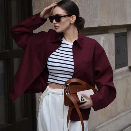 Chaqueta bomber de mujer con cremallera