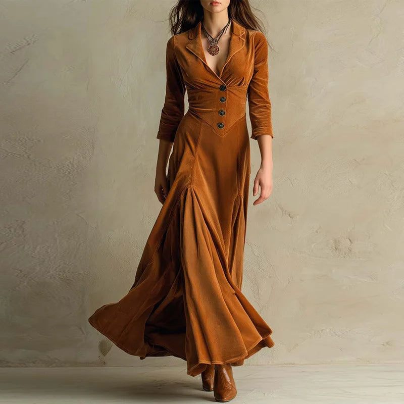 Vestido Largo de Terciopelo