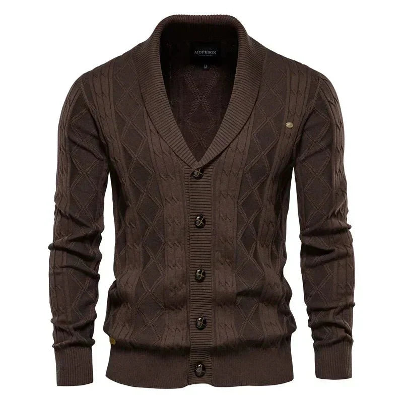Cárdigan de hombre con tapeta de botones