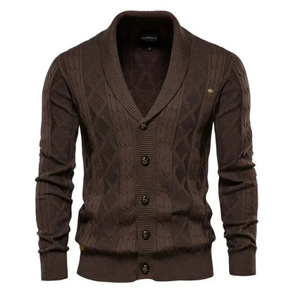 Men's Cardigan with Button Placket