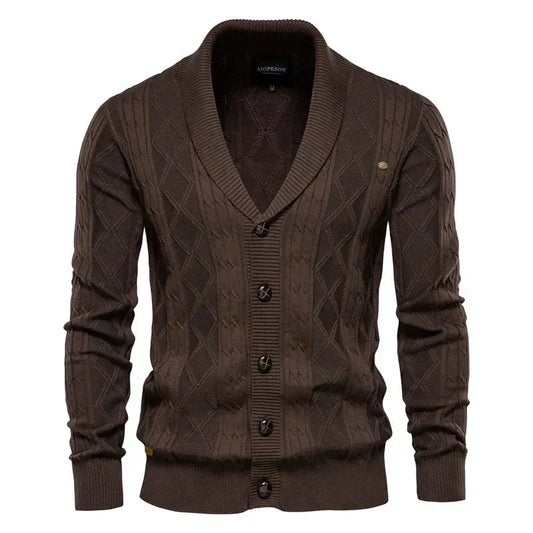 Men's Cardigan with Button Placket