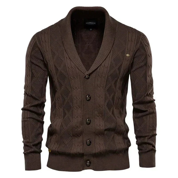 Cárdigan de hombre con tapeta de botones