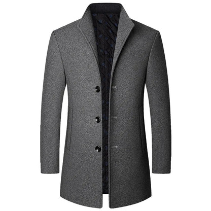 Gabardina larga sofisticada para hombre con botones