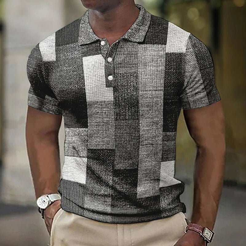 Modern Color Patterned Polo Shirt