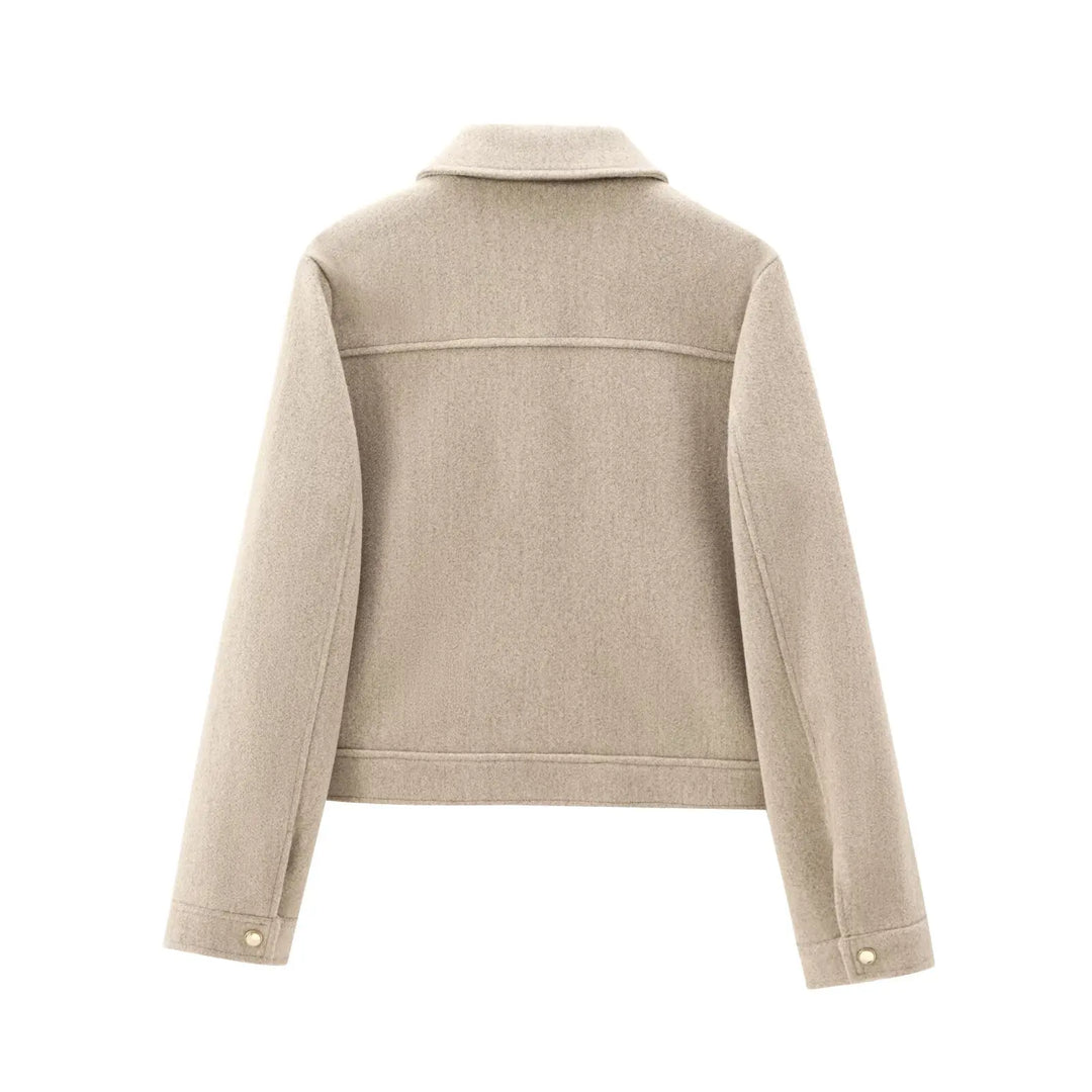 Women’s Zippered Wool Bomber Jacket