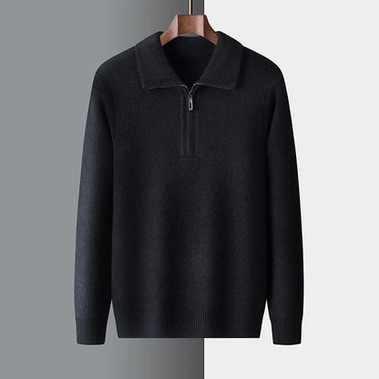 Men’s Winter Half-Zip Knit Sweater