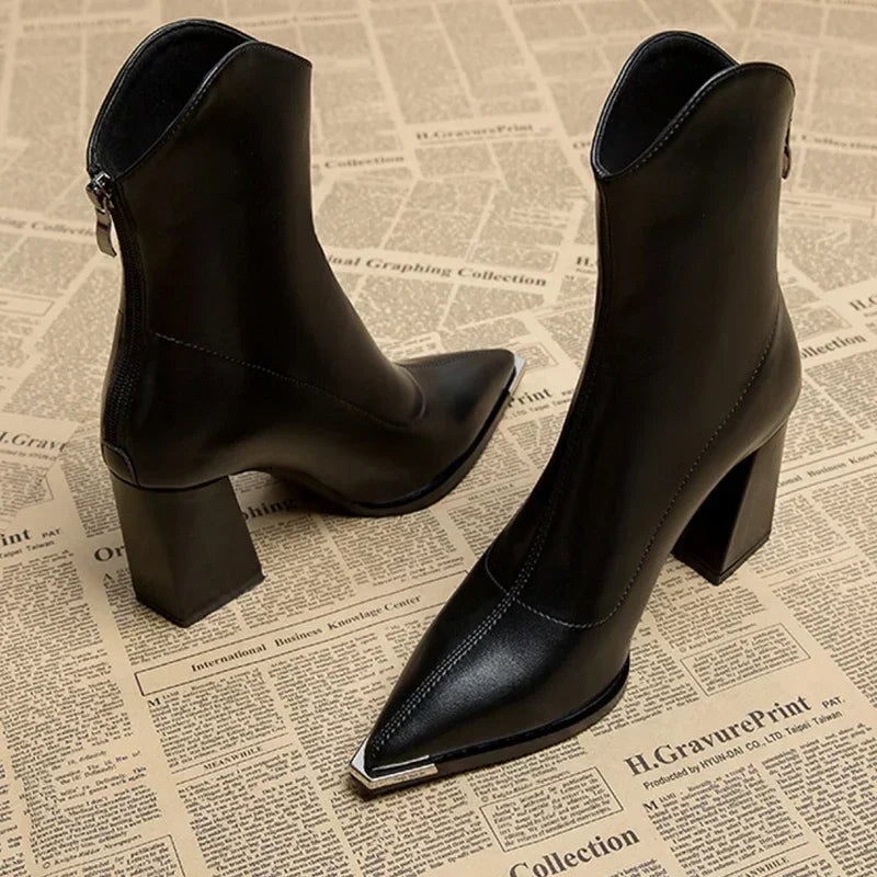 Women’s Spring Pointed Heel Ankle Boots