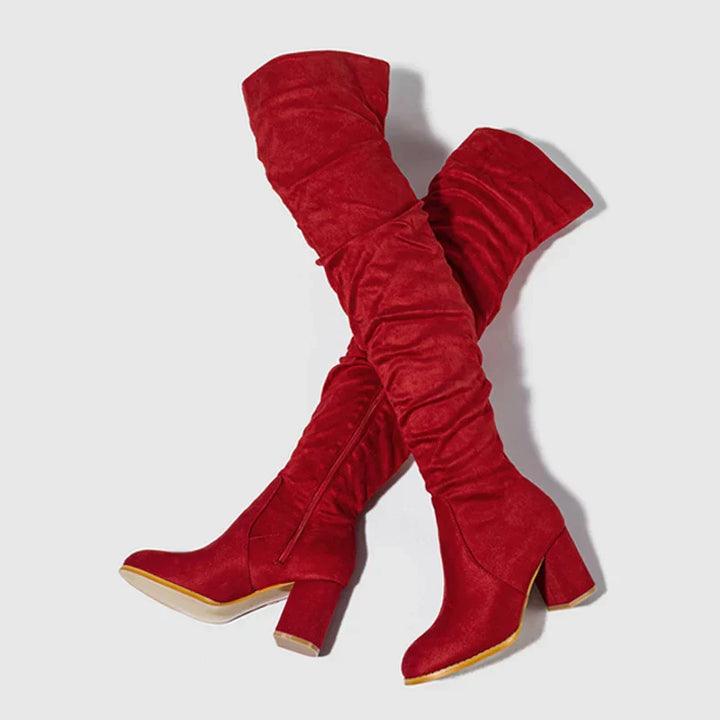 Botas de tacón para mujer por encima de la rodilla elegantes