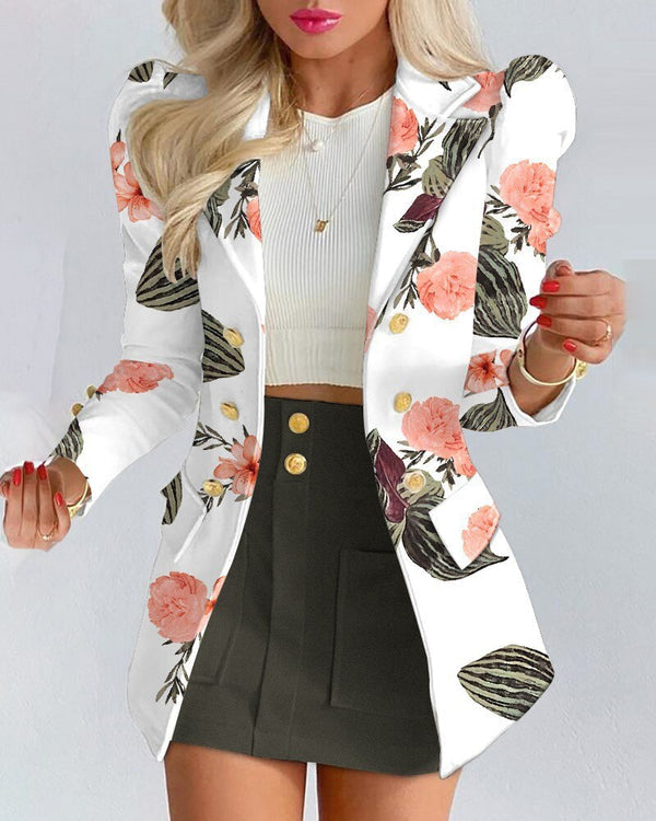 Conjunto sastre de blazer y falda para mujer