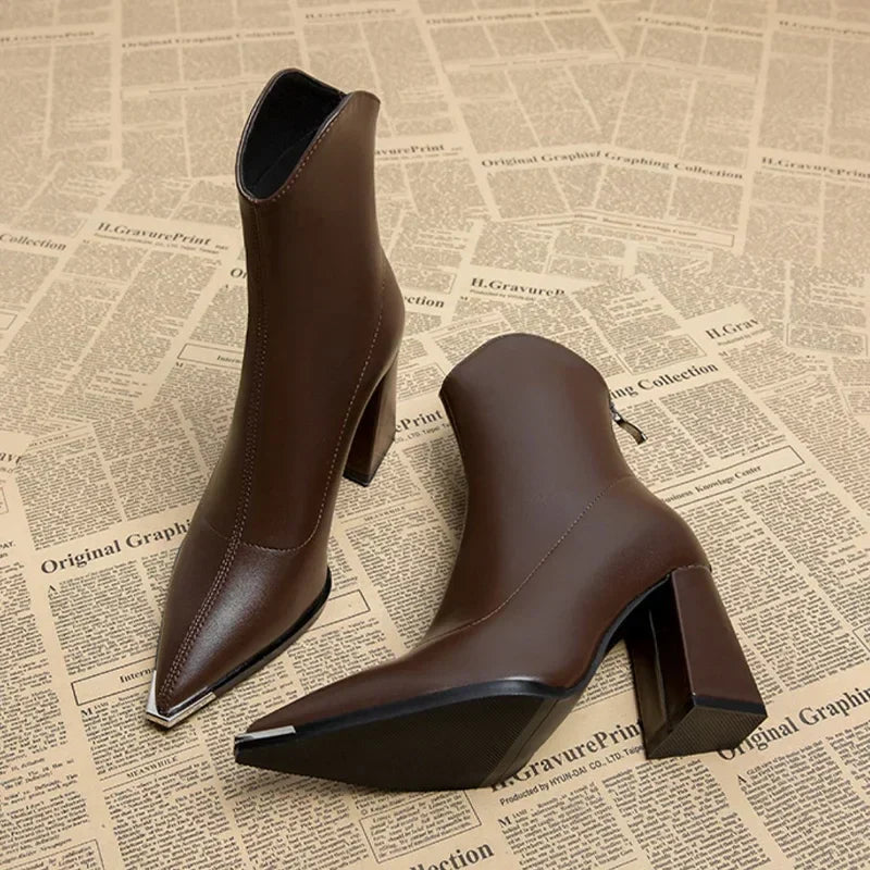 Women’s Spring Pointed Heel Ankle Boots