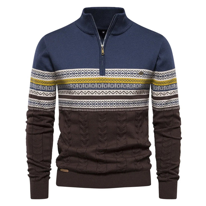 Stylish Fair Isle Half Zip Sweater