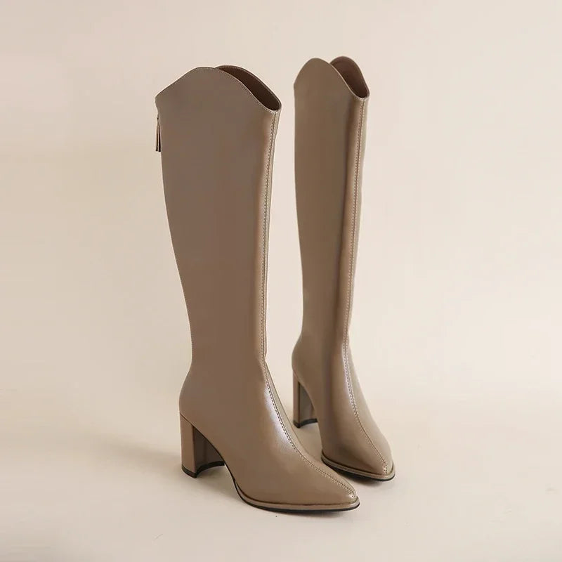 Botas de tacón alto hasta la rodilla para mujer