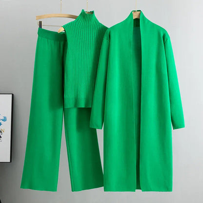 Women’s Three-Piece Cardigan And Pants Set