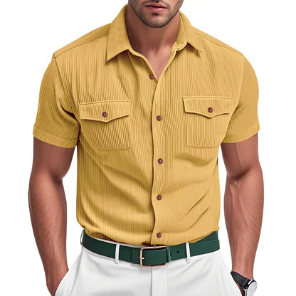 Textured Button-Up Shirt