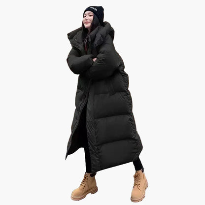 Women’s Long Hooded Quilted Puffer Coat