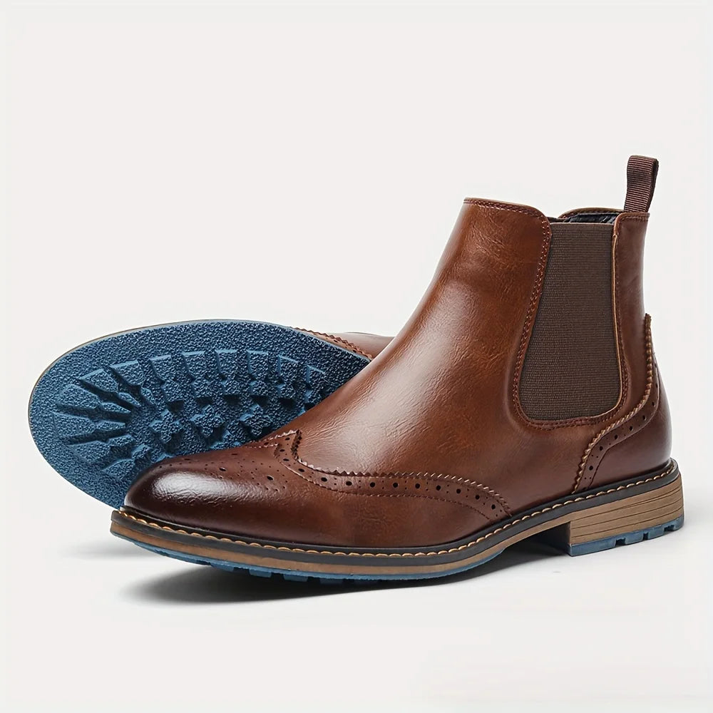 Men's Classic Chelsea Boots with Durable Sole