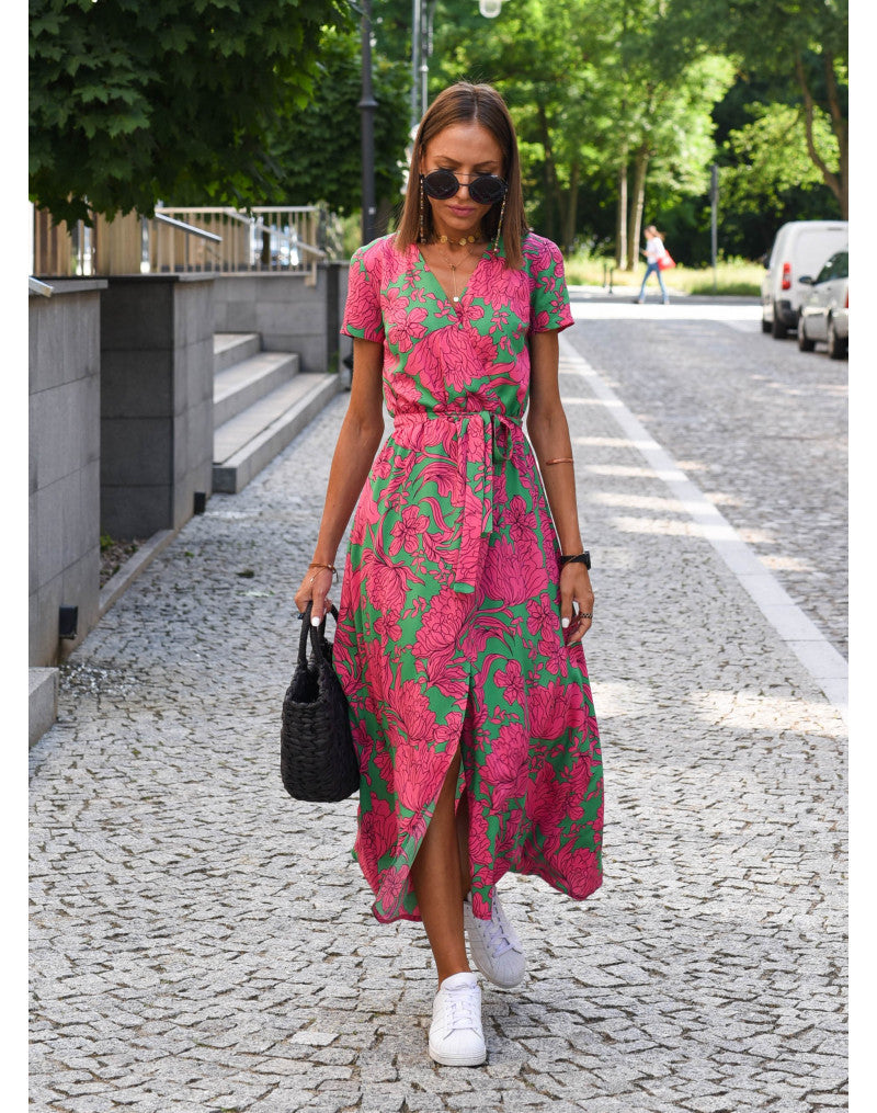 Talia | Stylish V-Neck Floral Dress