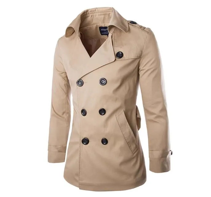 Men’s Slim Fit Mid-Length Trench Coat