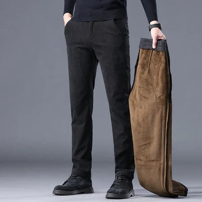 Pantalones cálidos de hombre con forro polar para invierno