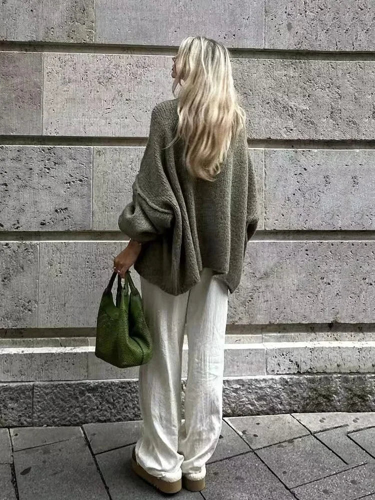 Oversized Button-Down Cardigan for Women