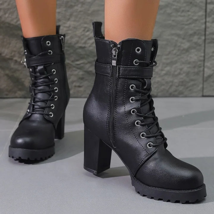 Women’s Trendy Zip Ankle Boots With Lace