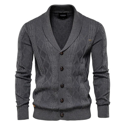 Men's Cardigan with Button Placket