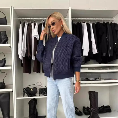 Women’s Fashion Zip Front Quilted Jacket