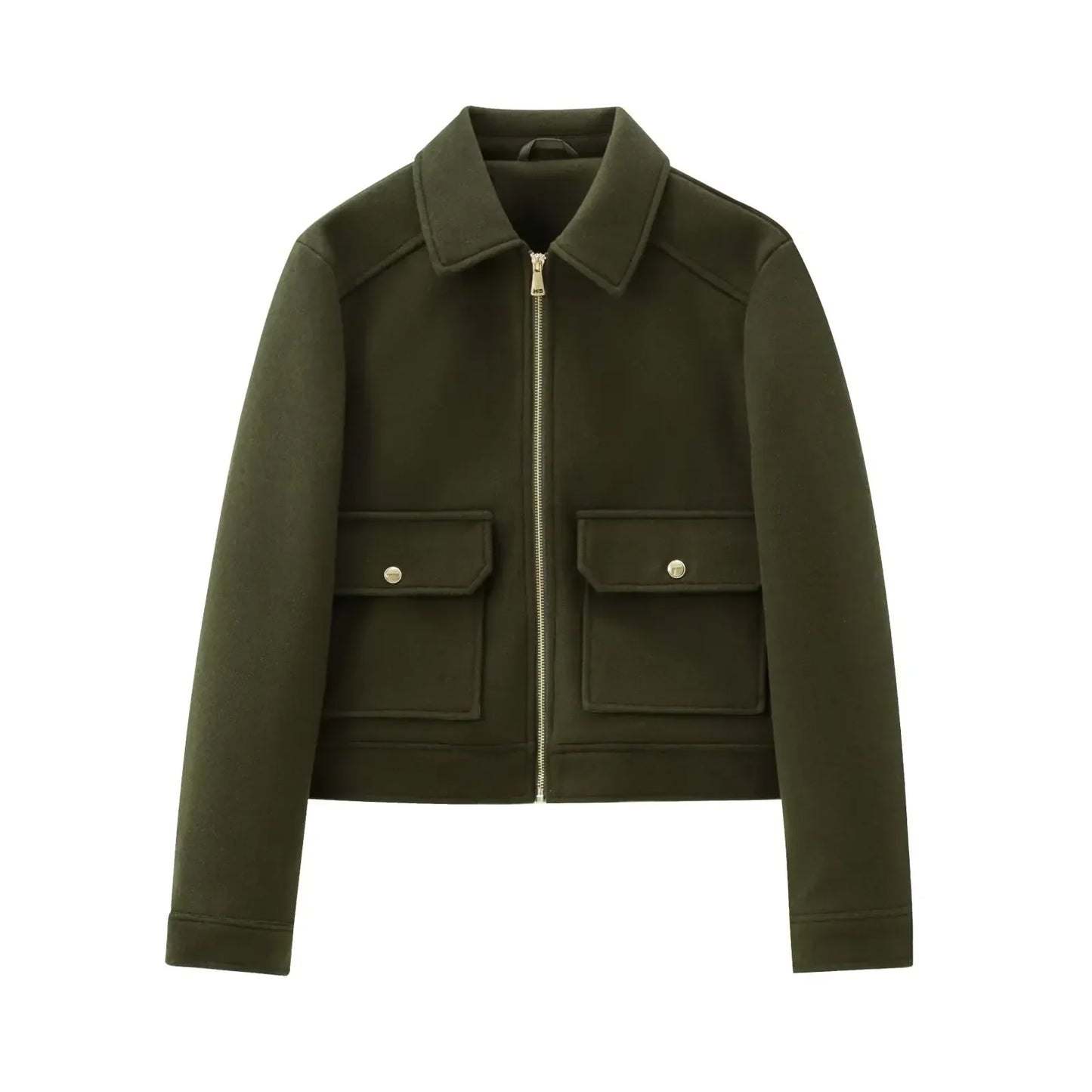Women’s Zippered Wool Bomber Jacket