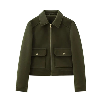 Women’s Casual Zip Front Pocket Jacket