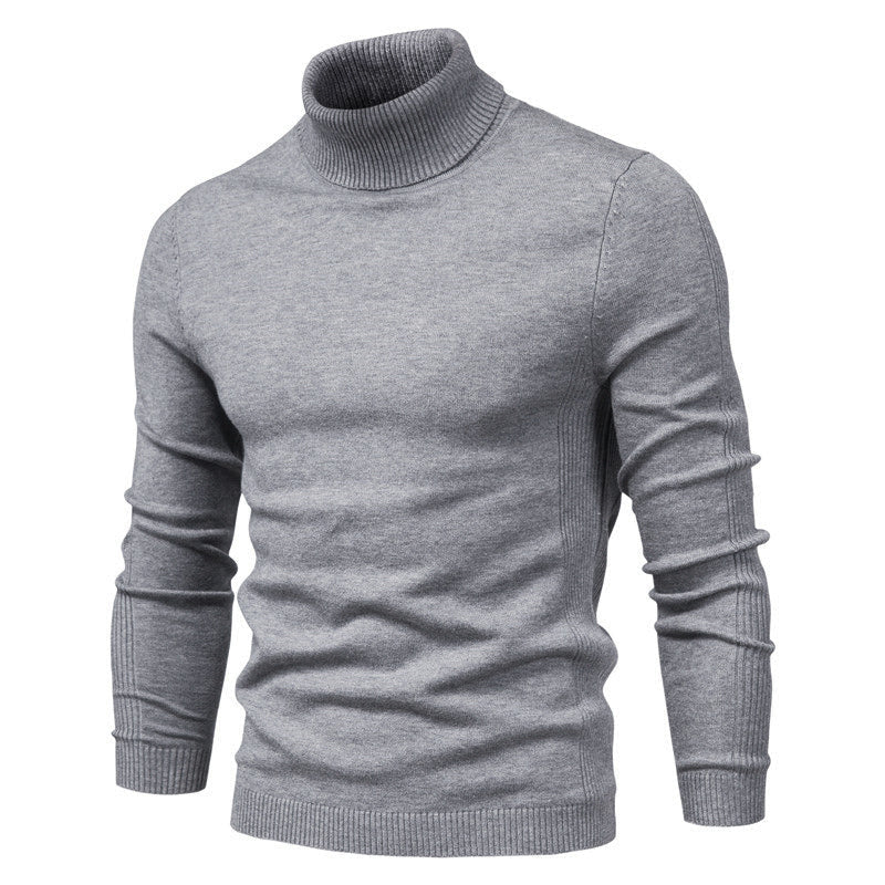 Suéter de cuello alto de punto cálido para hombre