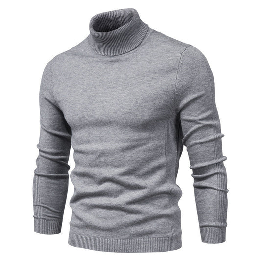 Suéter de cuello alto de punto cálido para hombre