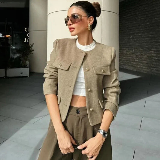 Women's Cropped Blazer Jacket