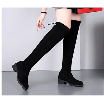 Women’s Thigh-High Boots with Block Heels