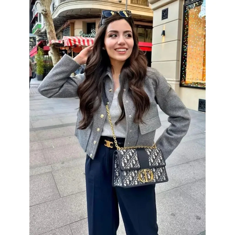 Women’s Chic Button Front Short Jacket
