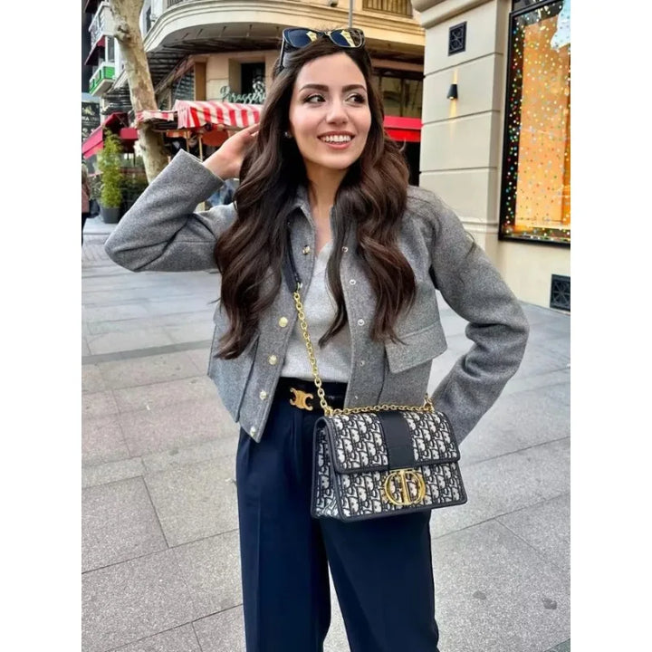 Women’s Chic Button Front Short Jacket