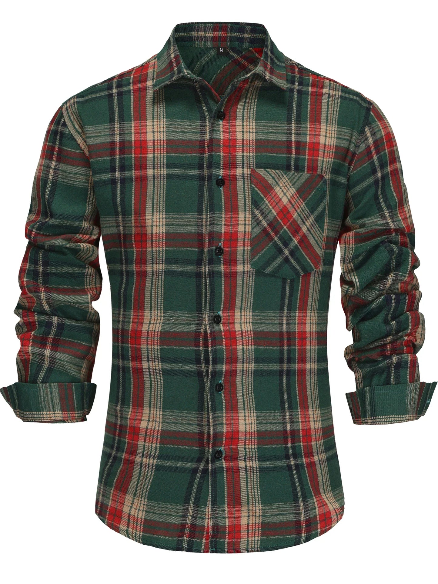 Men's Winter Plaid Button-Up Shirt