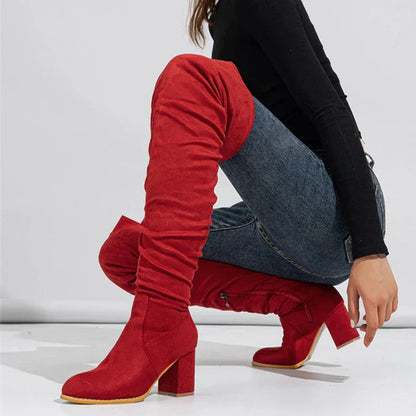 Stylish Over-the-Knee Women's Heeled Boots