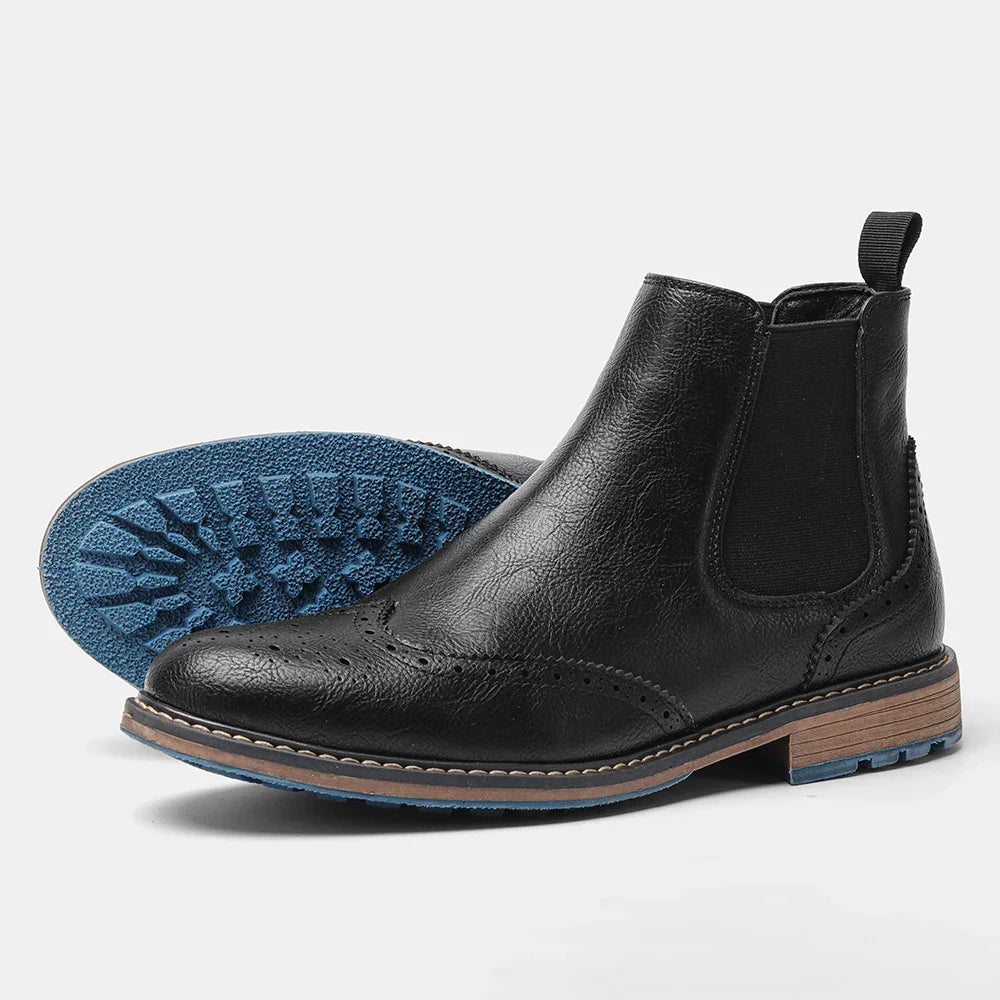 Men's Classic Chelsea Boots with Durable Sole