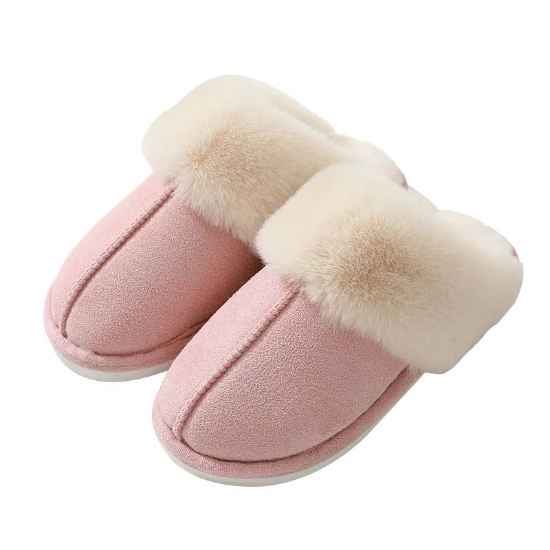 Pantuflas de interior afelpadas de piel sintética para mujer